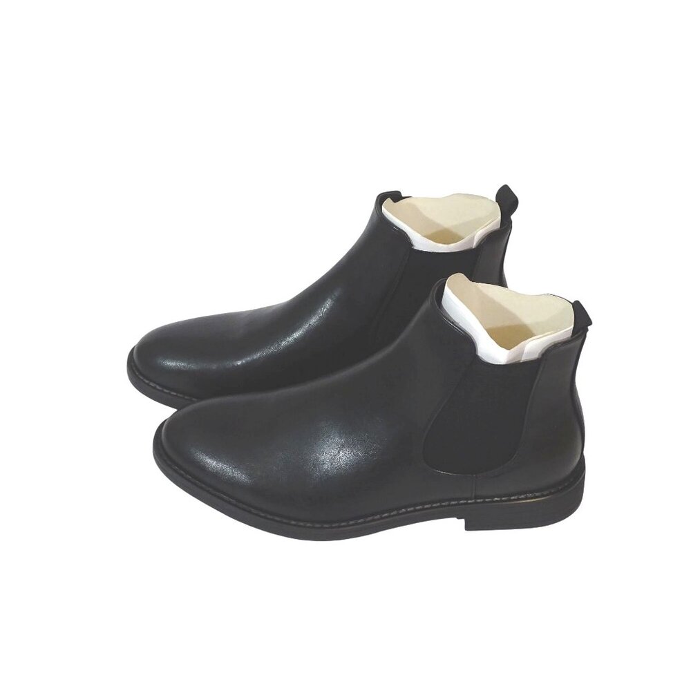 Nick Graham Men Black Nigel Chelsea Boots Size 8.5 M Faux Leather Slip-On Style